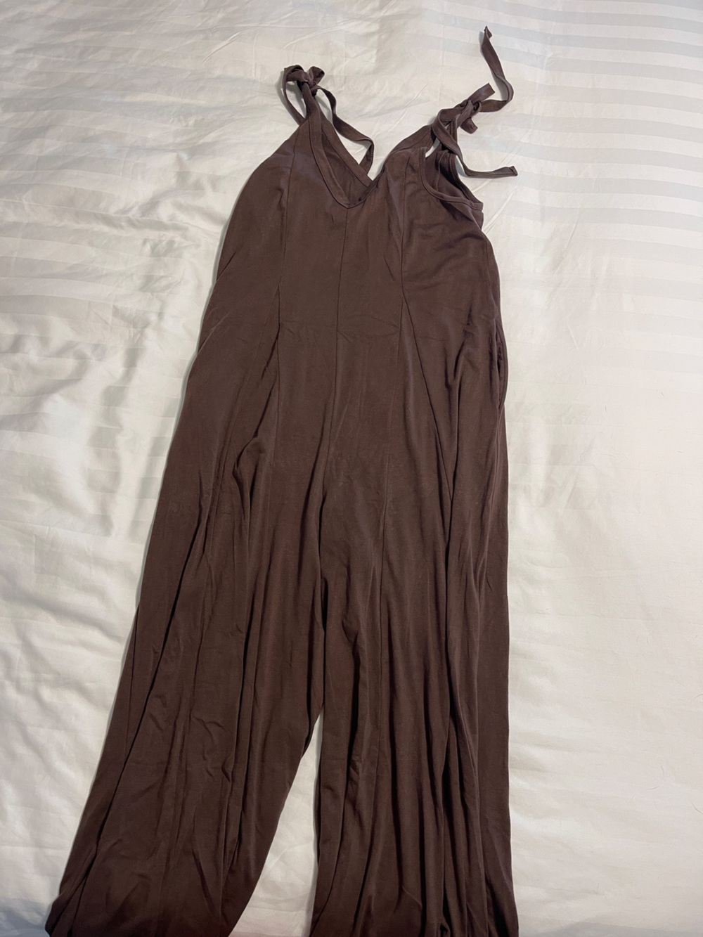 Women's Wide-Leg Brown Jumpsuit